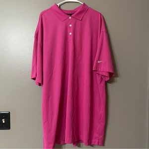 Mens Nike Golf Short Sleeve Collared Tshirt Dri-fit pink